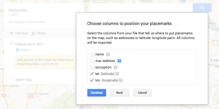 Google Maps - My map - coordinates