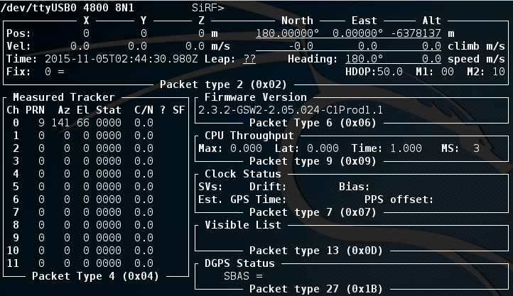 gpsmon /dev/ttyUSB0