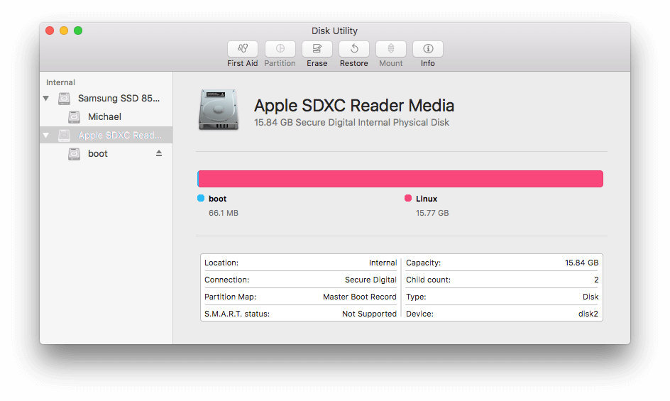 Mount Raspberry Pi SD card on Mac OS